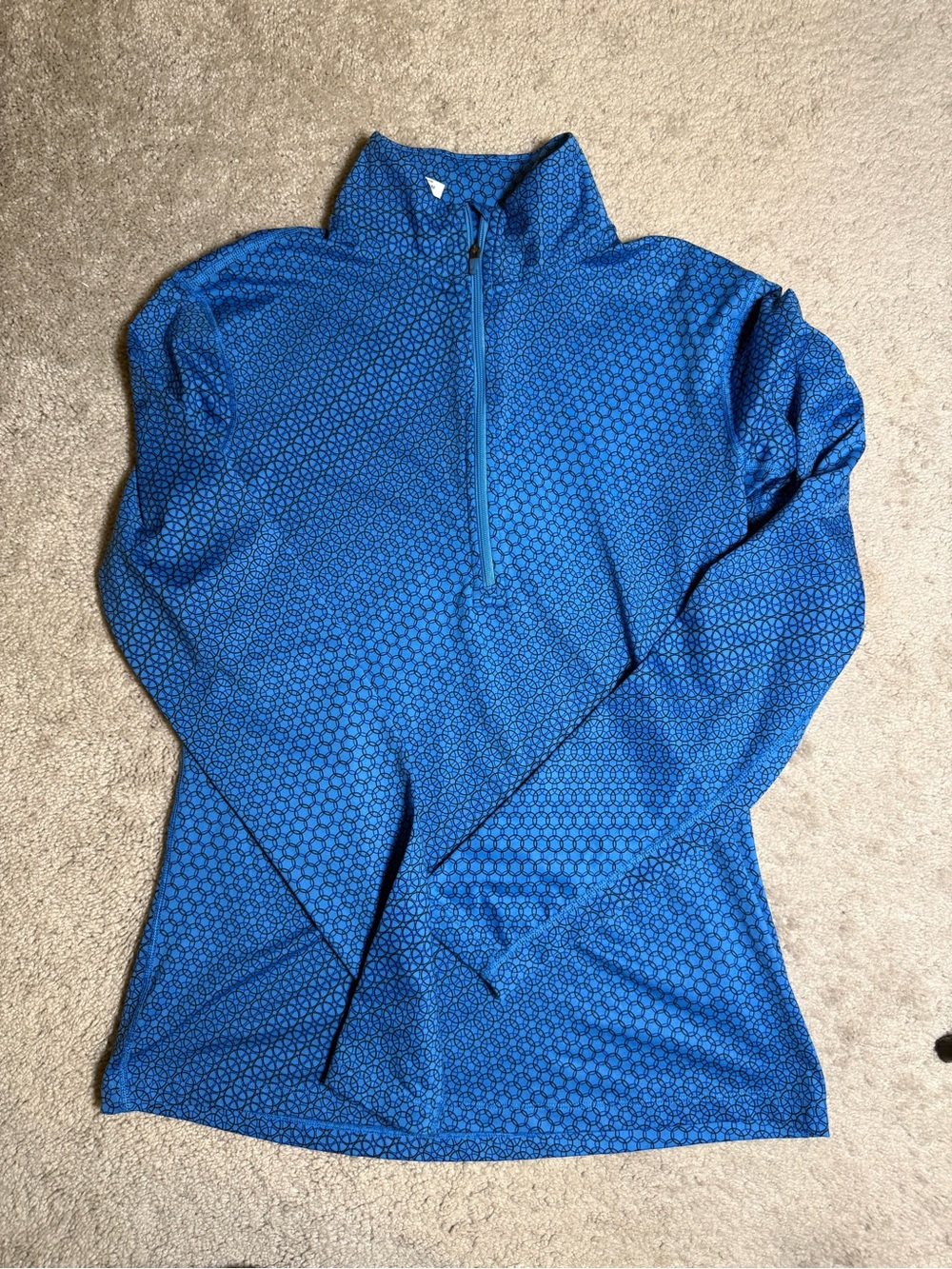 Nike Blue Hex-Pattern Quarter-Zip Pullover